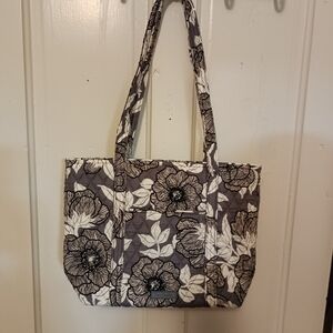 Vera Bradley Gray and White Floral Tote